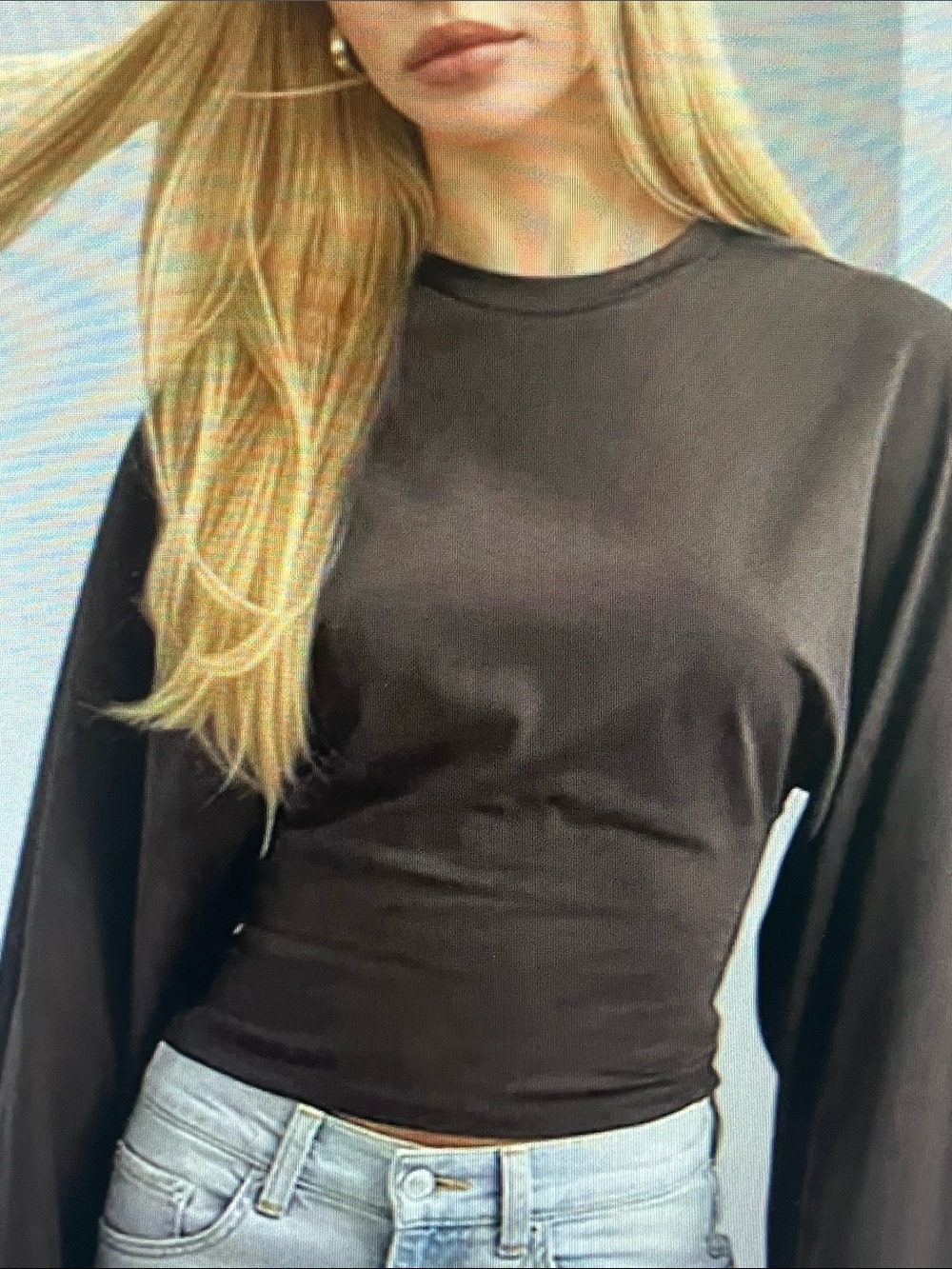 Hurley Black Long-Sleeve Crewneck Top